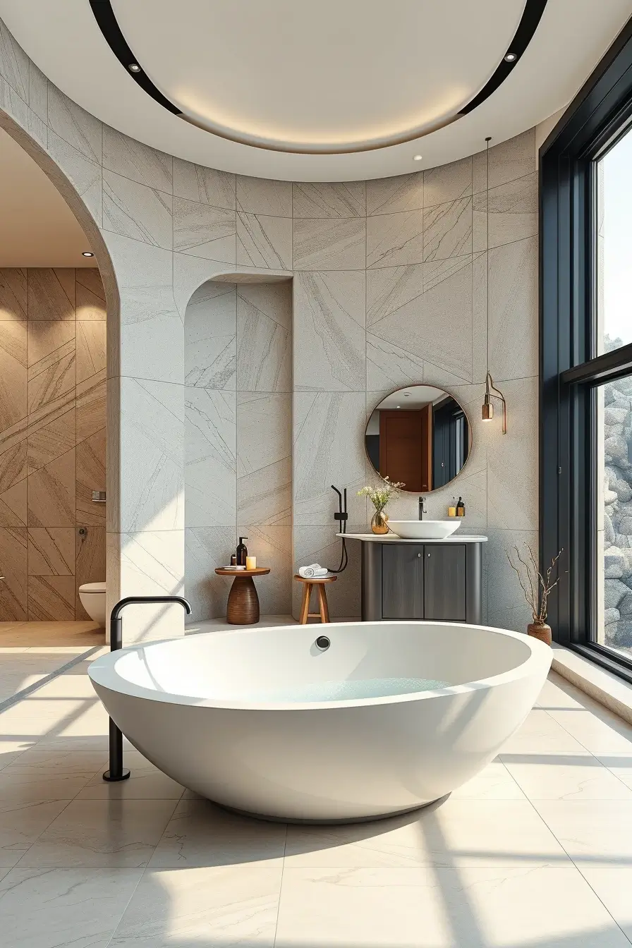 62 Bathroom Renovation Ideas 2026: Modern Curved Design, Designer Bathtubs & Luxury Trends