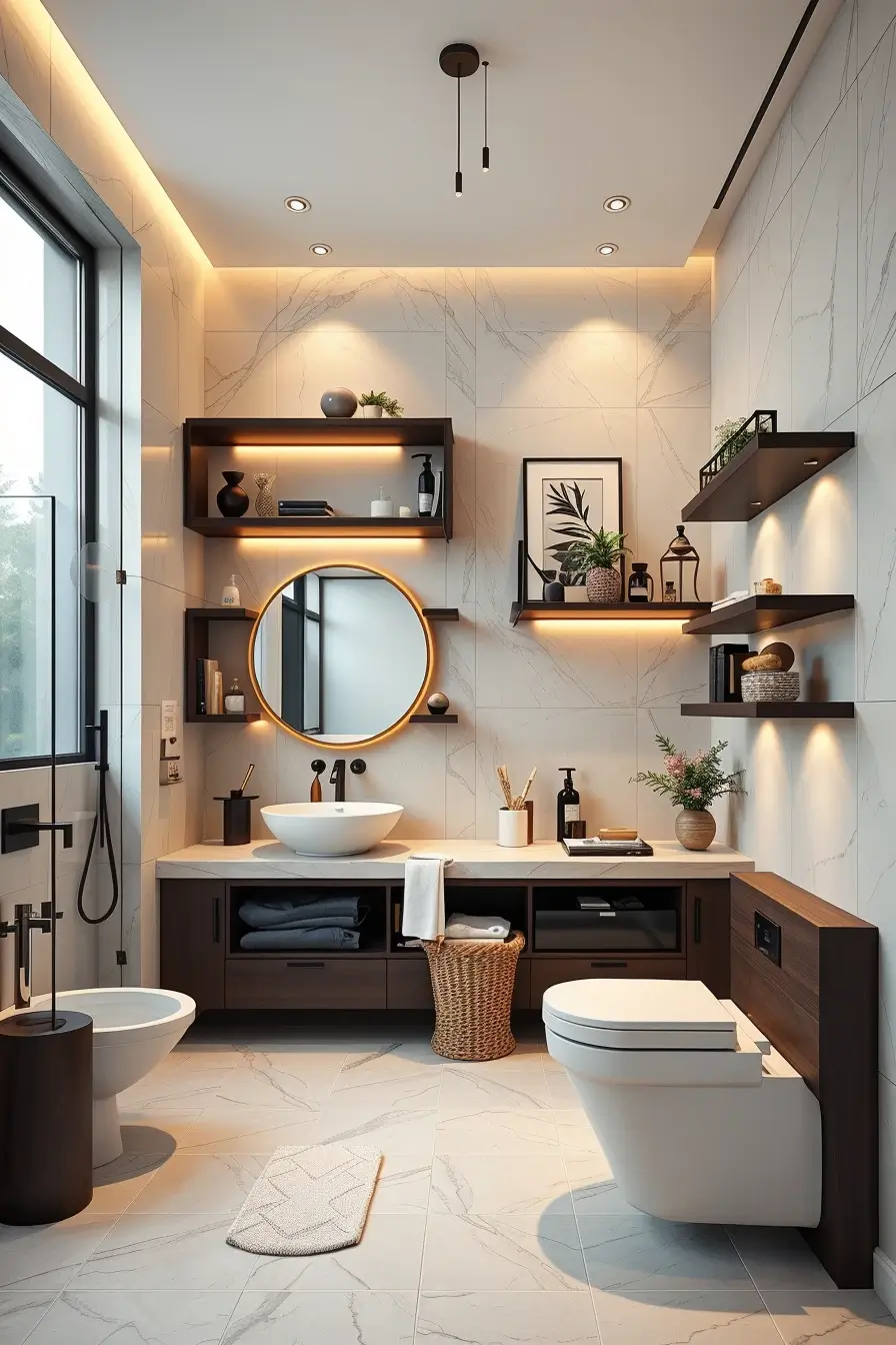 63 Bathroom Shelves Ideas 2026: Modern Designer Shelving for Stylish Bathrooms