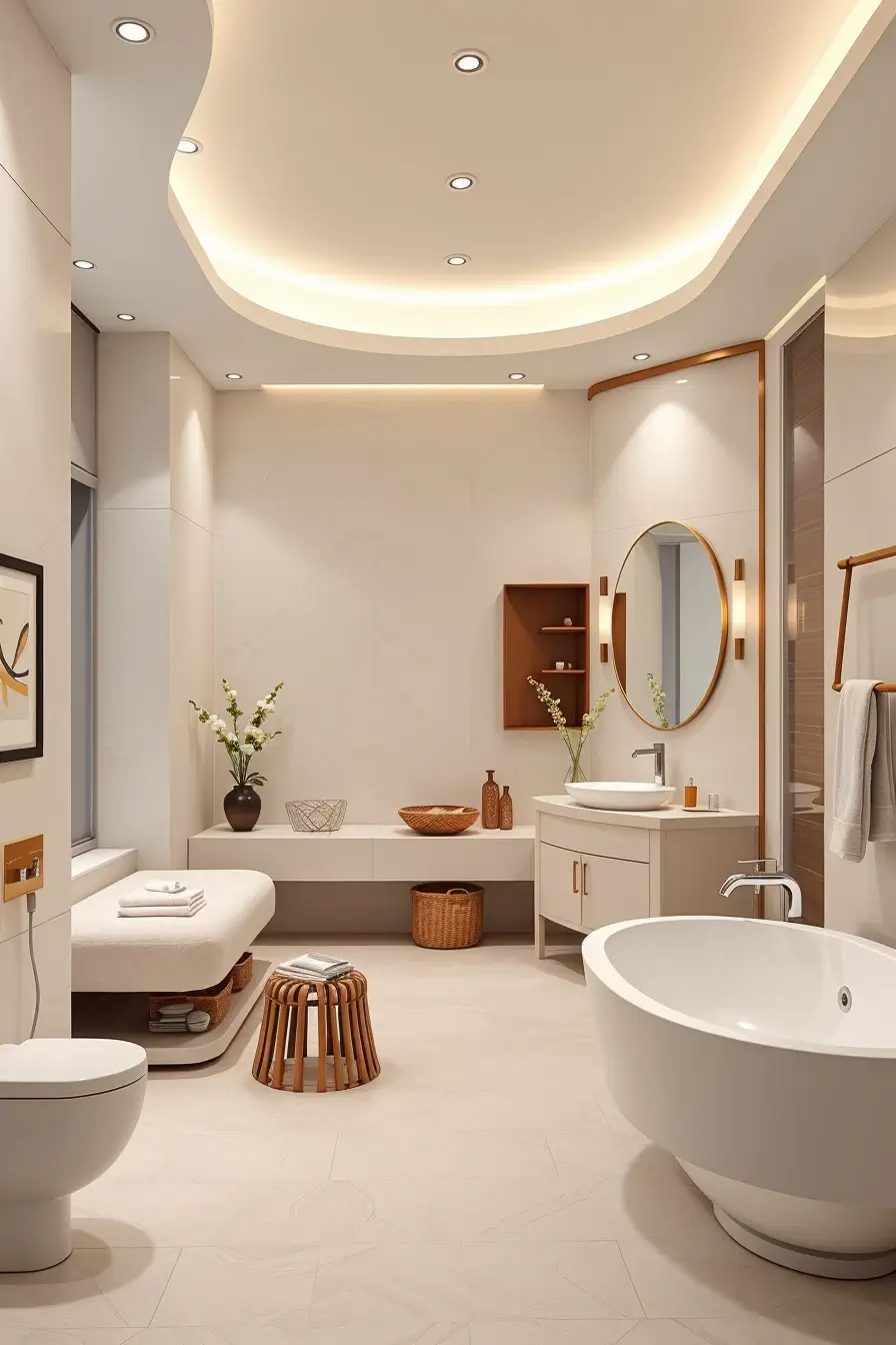 62 Bathroom Renovation Ideas 2026: Modern Curved Design, Designer Bathtubs & Luxury Trends