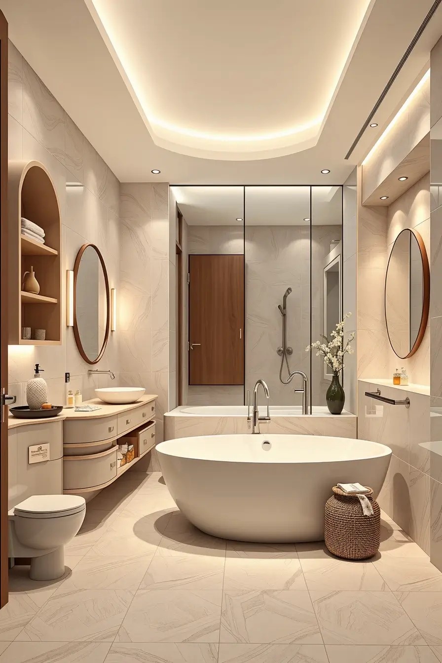 62 Bathroom Renovation Ideas 2026: Modern Curved Design, Designer Bathtubs & Luxury Trends