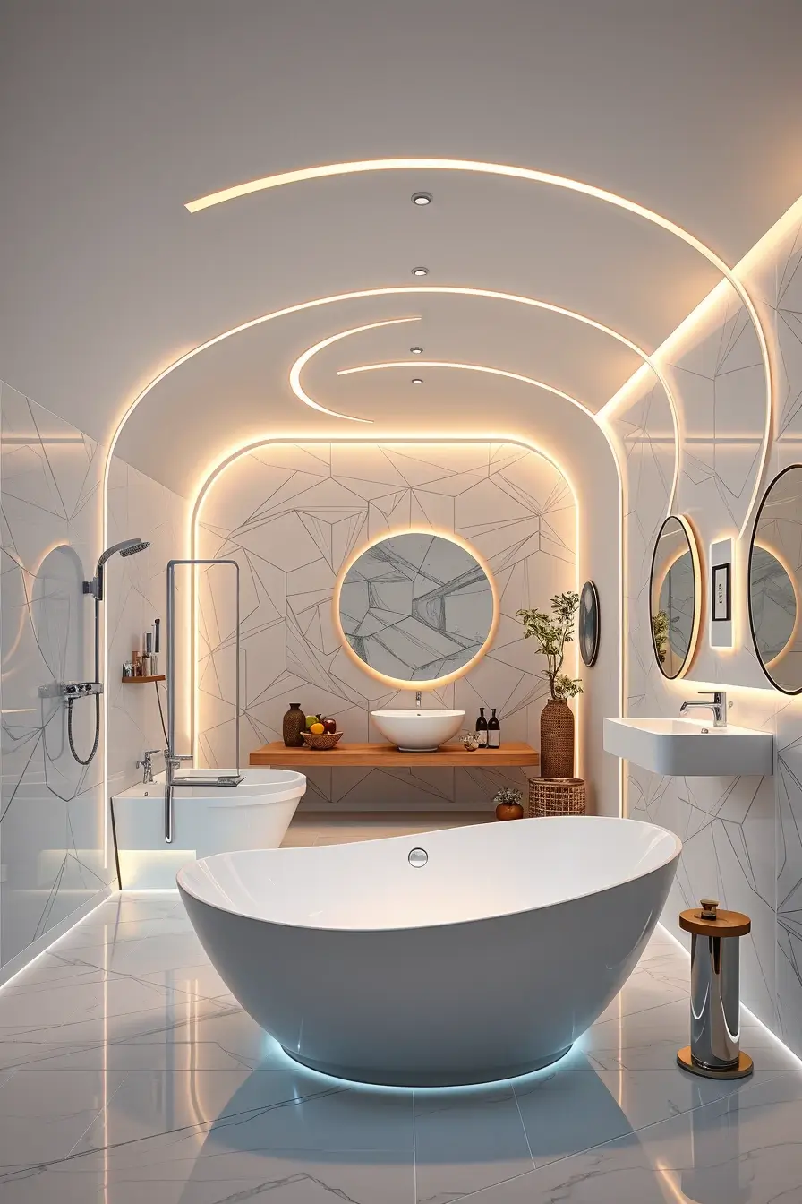 62 Bathroom Renovation Ideas 2026: Modern Curved Design, Designer Bathtubs & Luxury Trends