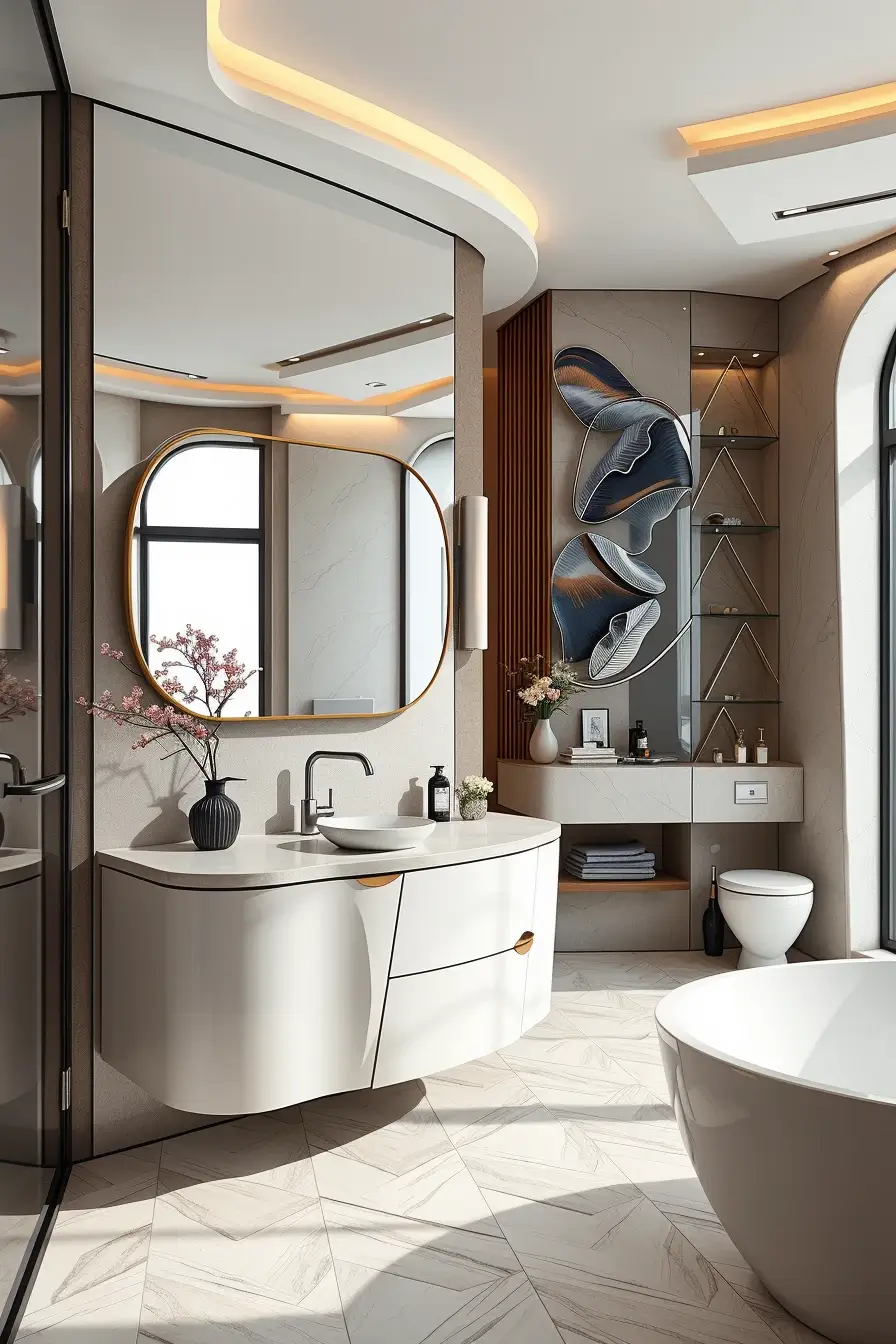 62 Bathroom Renovation Ideas 2026: Modern Curved Design, Designer Bathtubs & Luxury Trends
