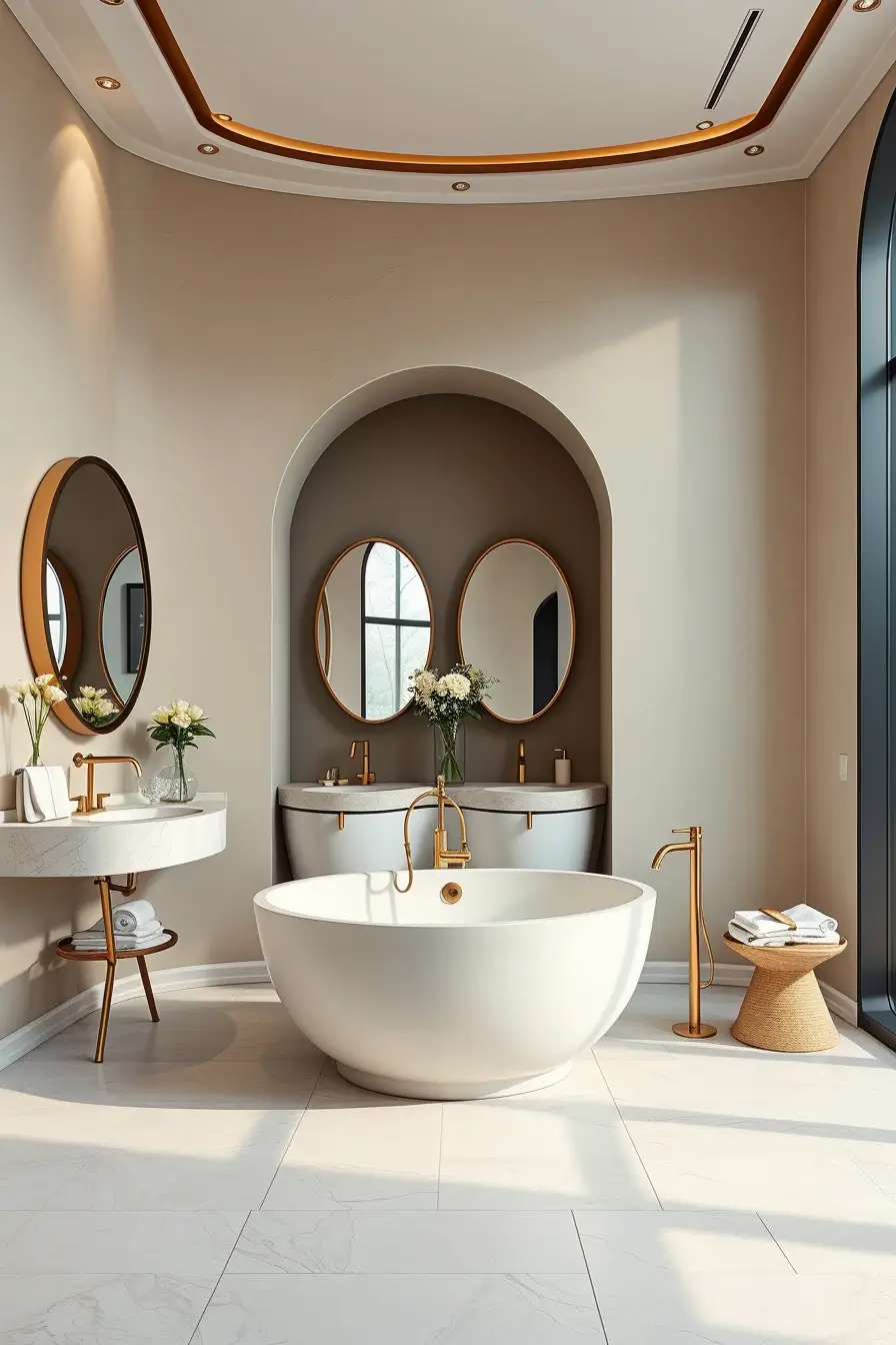 62 Bathroom Renovation Ideas 2026: Modern Curved Design, Designer Bathtubs & Luxury Trends