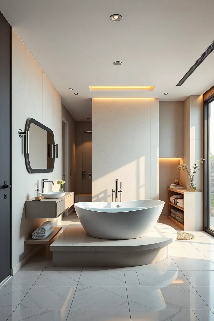 62 Bathroom Renovation Ideas 2026: Modern Curved Design, Designer Bathtubs & Luxury Trends