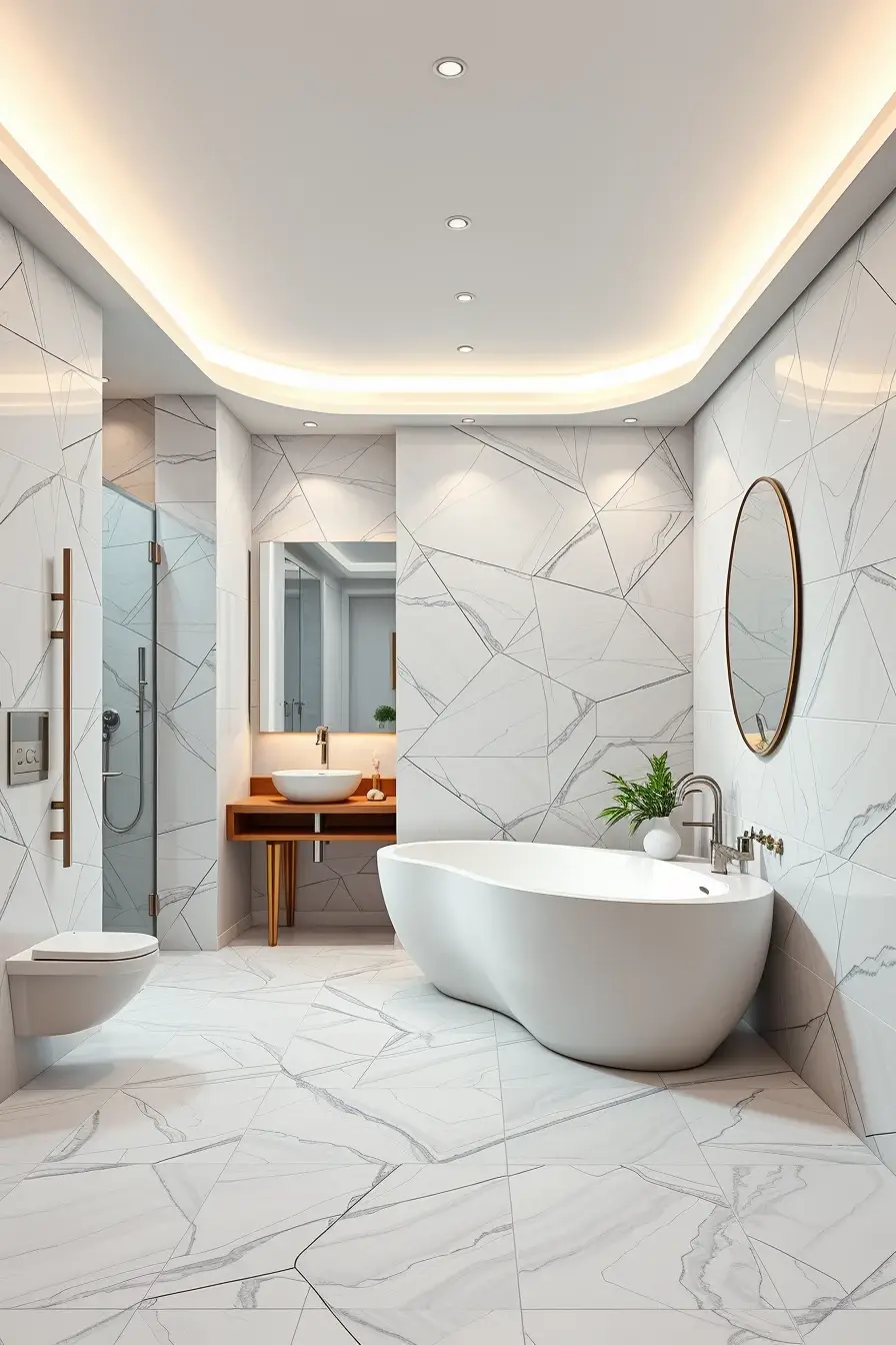62 Bathroom Renovation Ideas 2026: Modern Curved Design, Designer Bathtubs & Luxury Trends