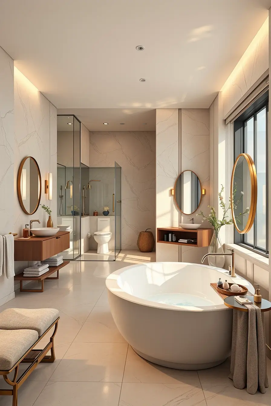 62 Bathroom Renovation Ideas 2026: Modern Curved Design, Designer Bathtubs & Luxury Trends