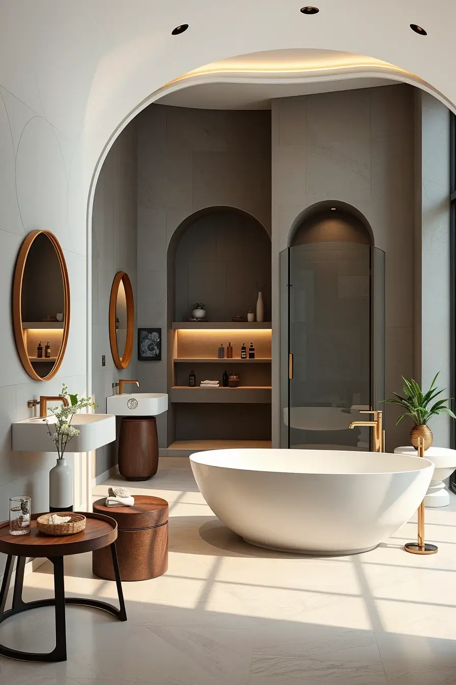 62 Bathroom Renovation Ideas 2026: Modern Curved Design, Designer Bathtubs & Luxury Trends