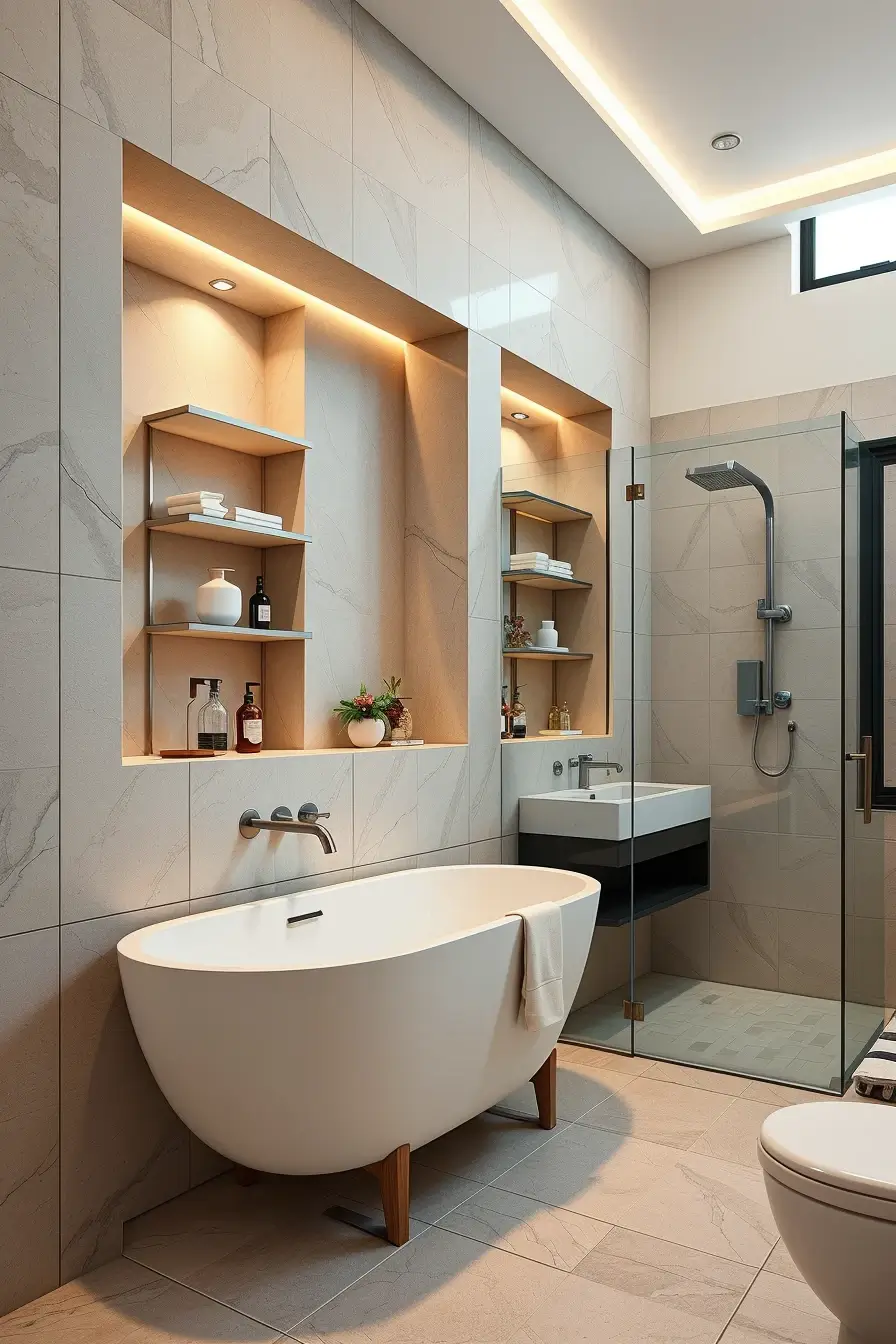 63 Bathroom Shelves Ideas 2026: Modern Designer Shelving for Stylish Bathrooms