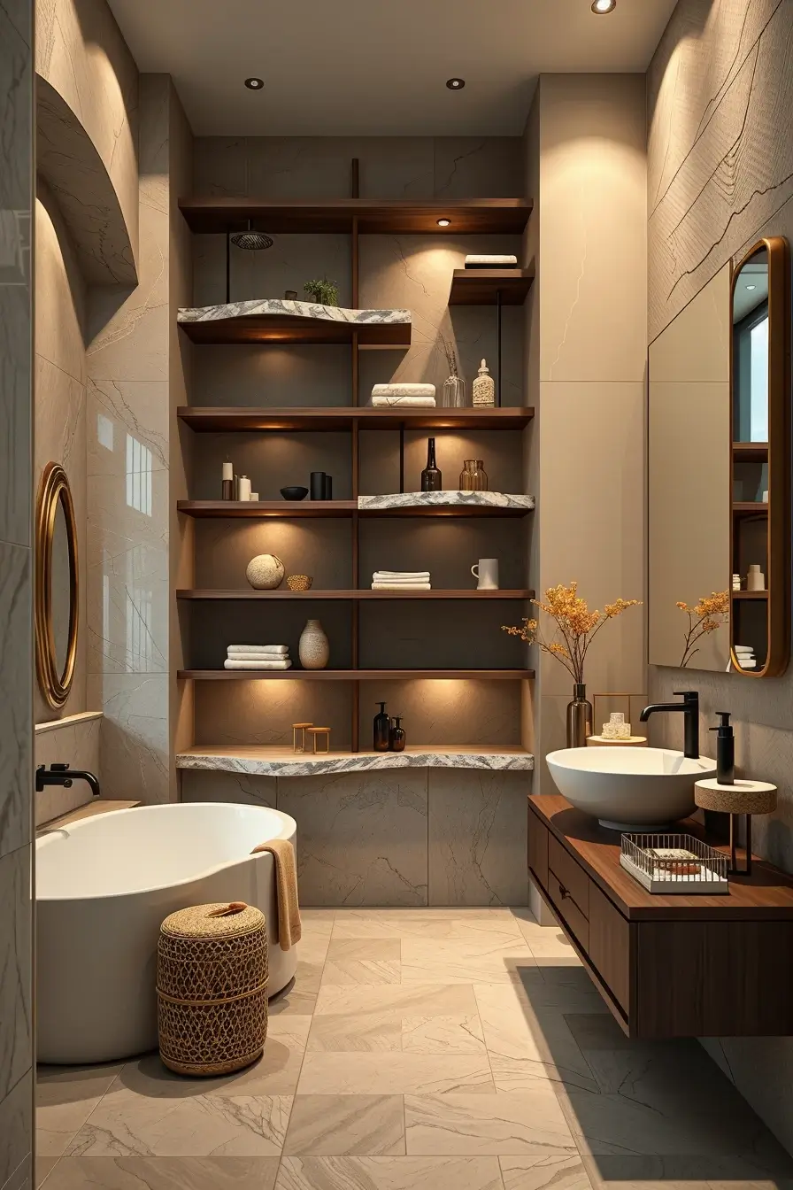 63 Bathroom Shelves Ideas 2026: Modern Designer Shelving for Stylish Bathrooms