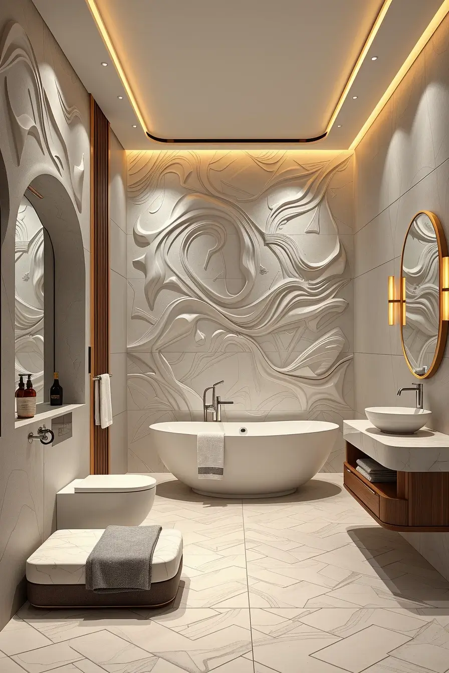 62 Bathroom Renovation Ideas 2026: Modern Curved Design, Designer Bathtubs & Luxury Trends