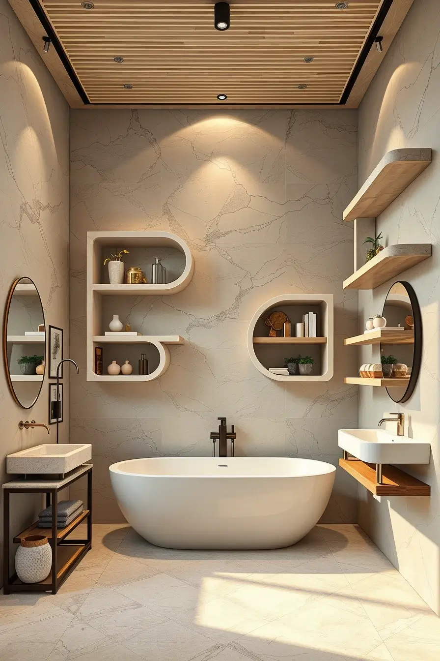 63 Bathroom Shelves Ideas 2026: Modern Designer Shelving for Stylish Bathrooms