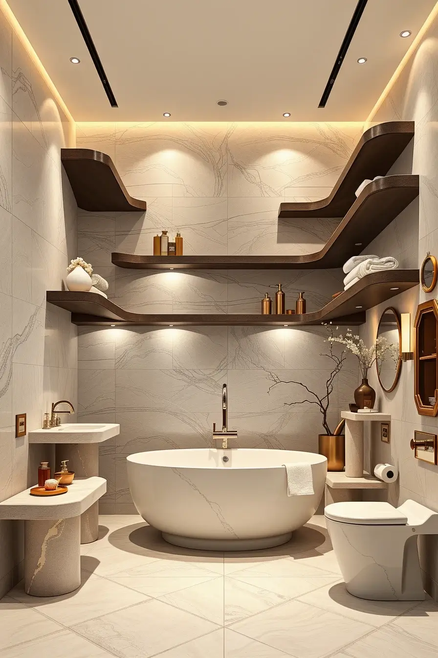 63 Bathroom Shelves Ideas 2026: Modern Designer Shelving for Stylish Bathrooms