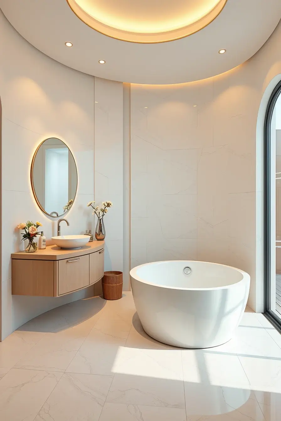62 Bathroom Renovation Ideas 2026: Modern Curved Design, Designer Bathtubs & Luxury Trends