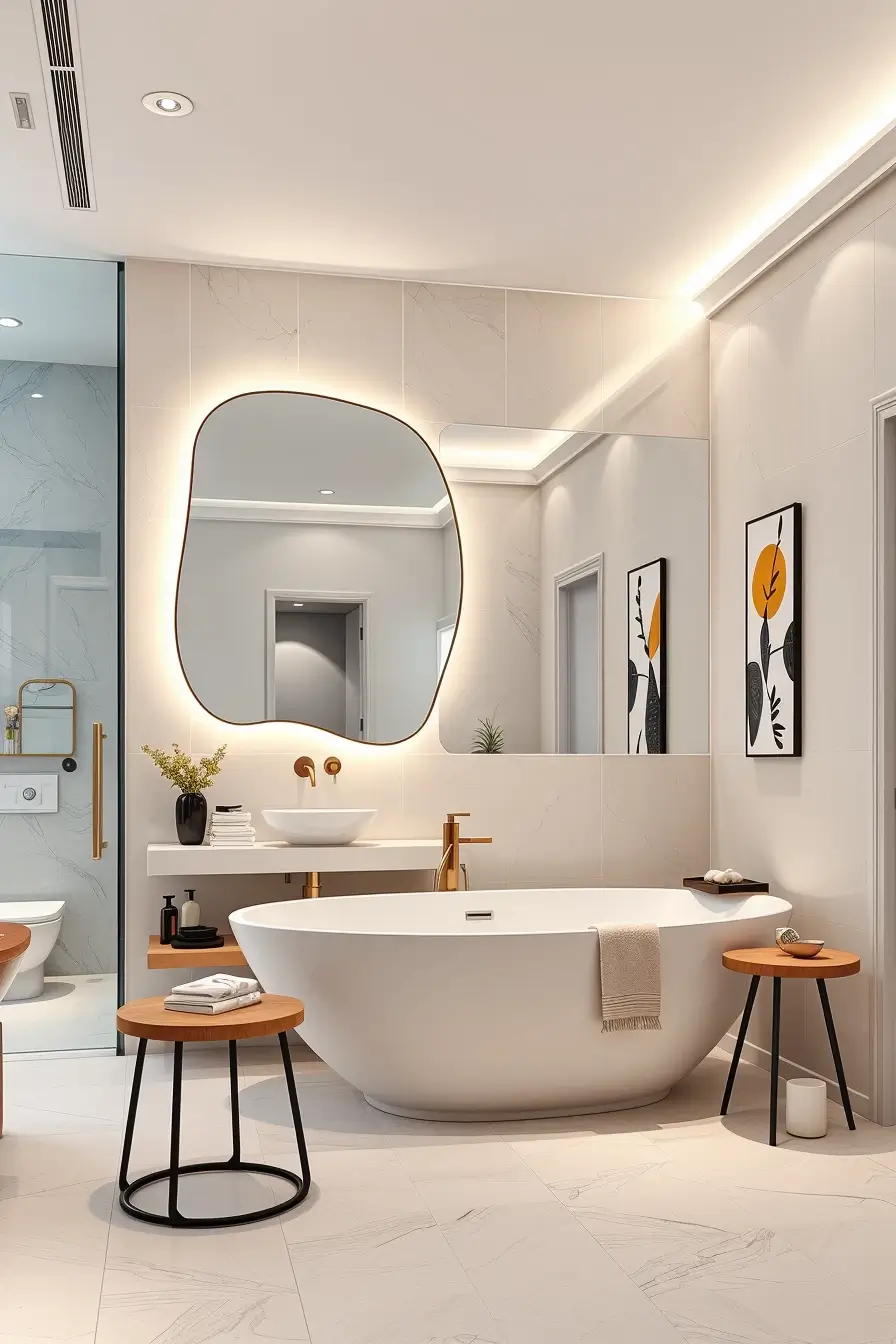 62 Bathroom Renovation Ideas 2026: Modern Curved Design, Designer Bathtubs & Luxury Trends