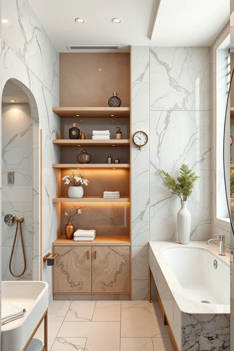 63 Bathroom Shelves Ideas 2026: Modern Designer Shelving for Stylish Bathrooms