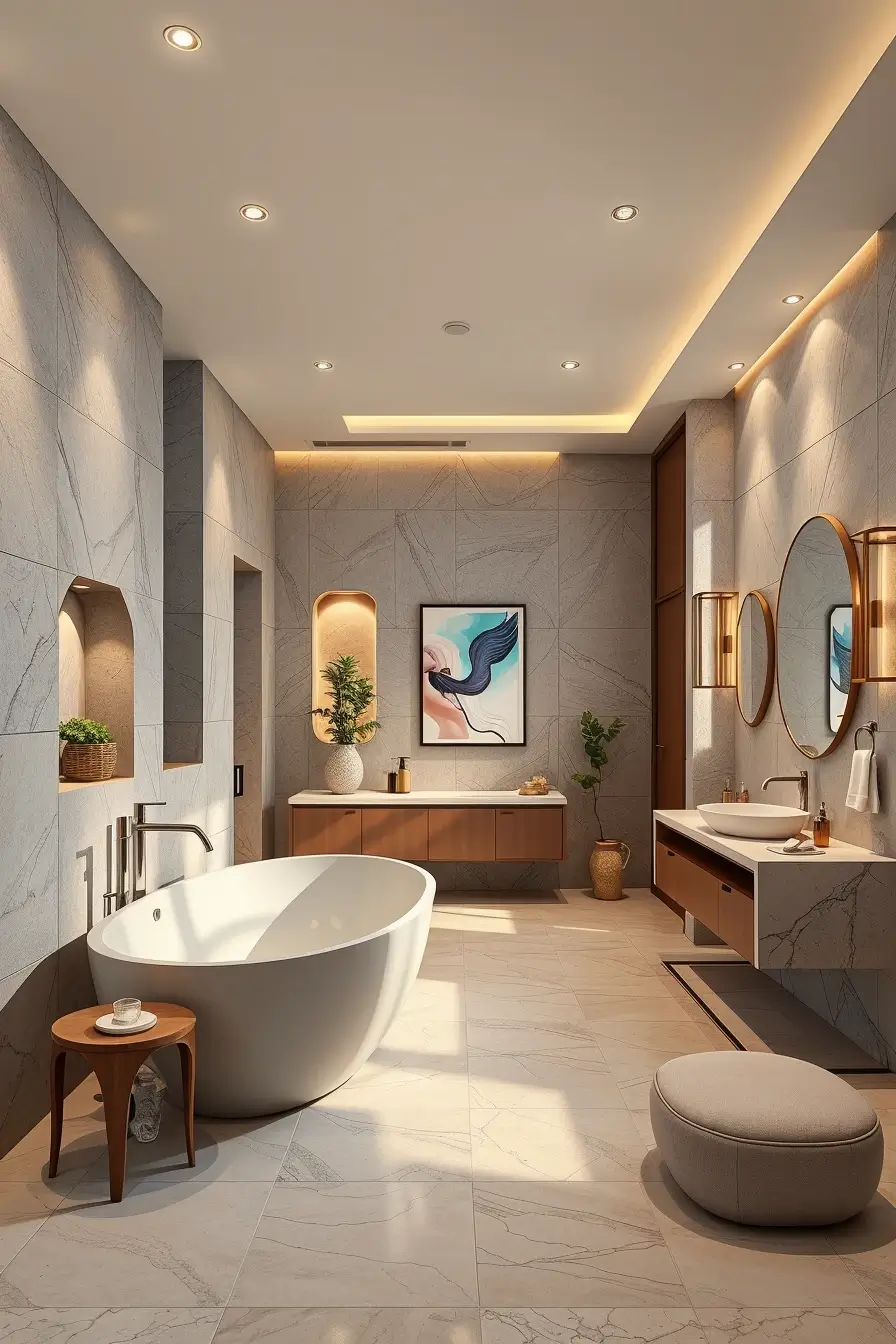 62 Bathroom Renovation Ideas 2026: Modern Curved Design, Designer Bathtubs & Luxury Trends
