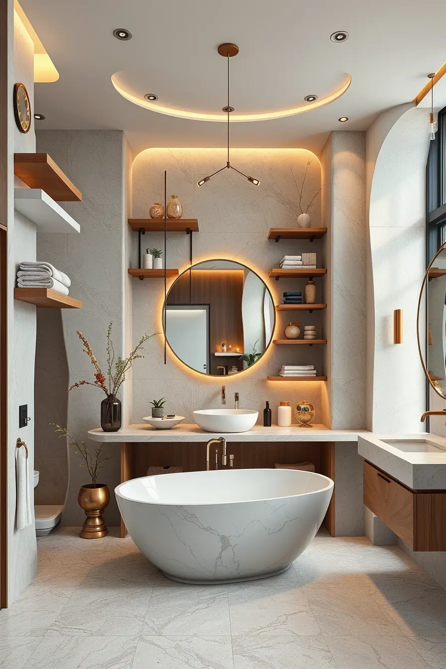 63 Bathroom Shelves Ideas 2026: Modern Designer Shelving for Stylish Bathrooms