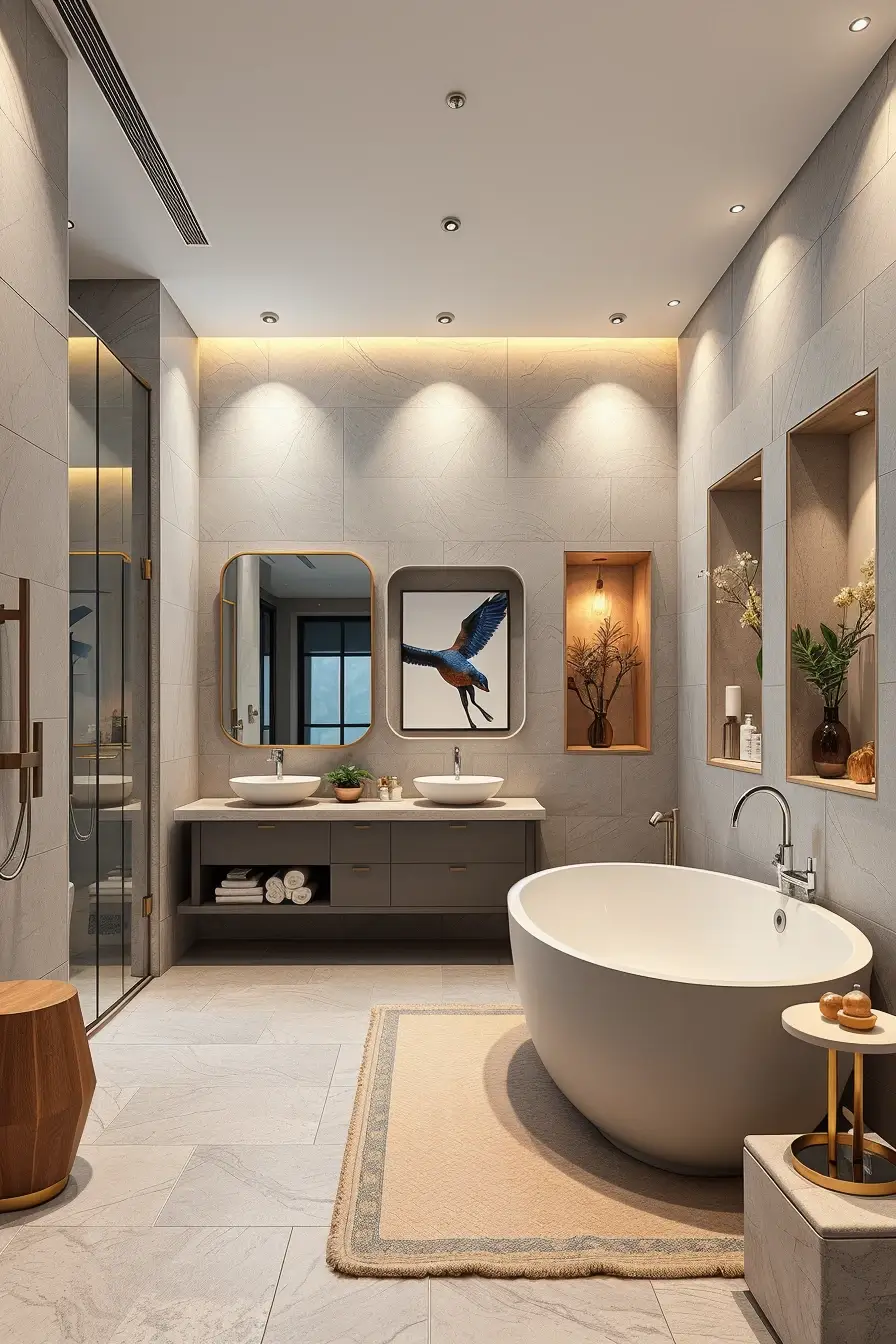 62 Bathroom Renovation Ideas 2026: Modern Curved Design, Designer Bathtubs & Luxury Trends