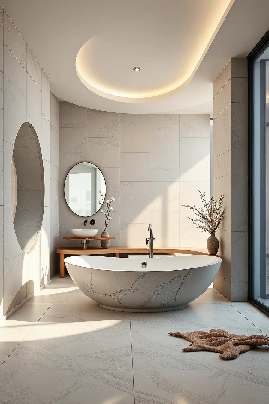 62 Bathroom Renovation Ideas 2026: Modern Curved Design, Designer Bathtubs & Luxury Trends