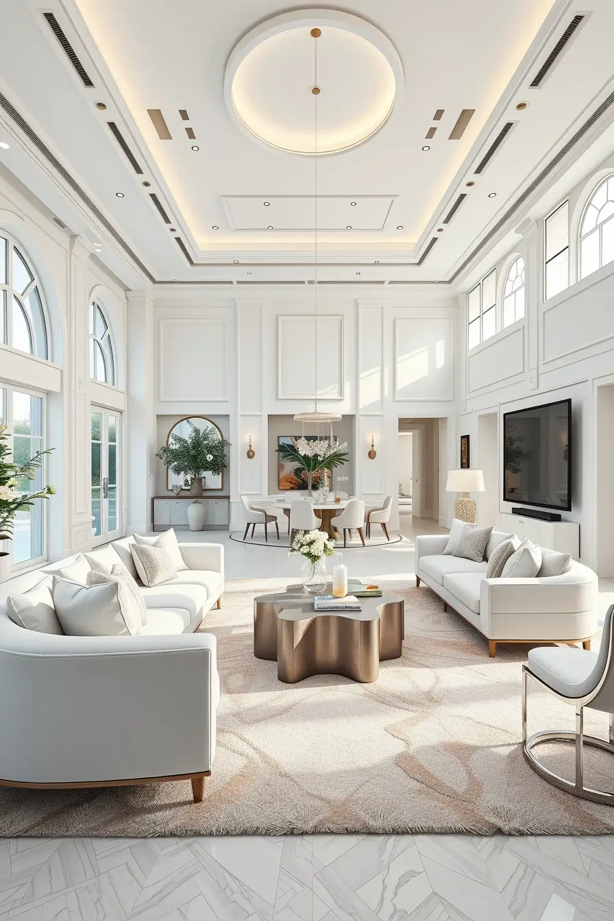 65 Whites Living Room Ideas 2026 With Curved Designer Furniture