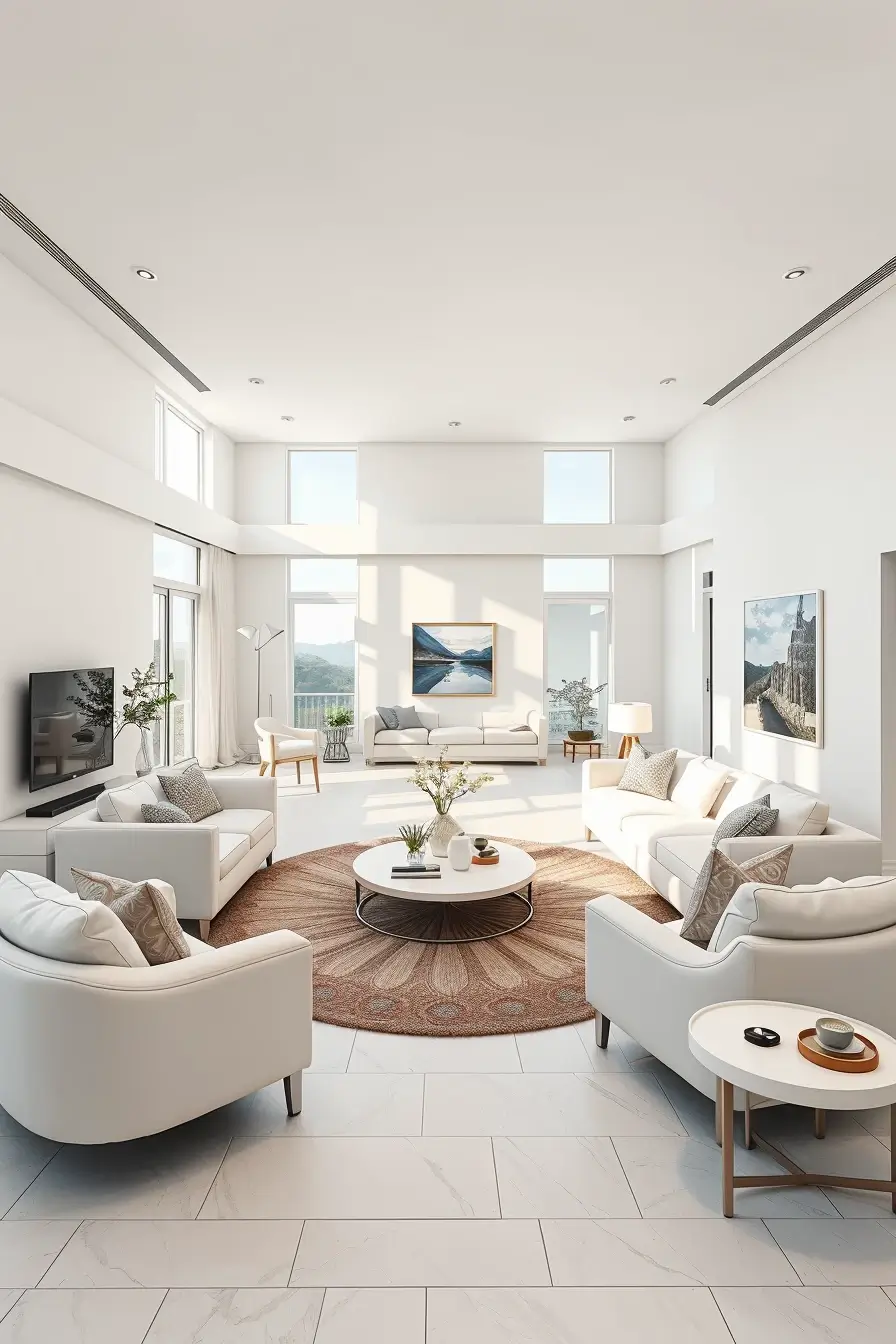 65 Whites Living Room Ideas 2026 With Curved Designer Furniture