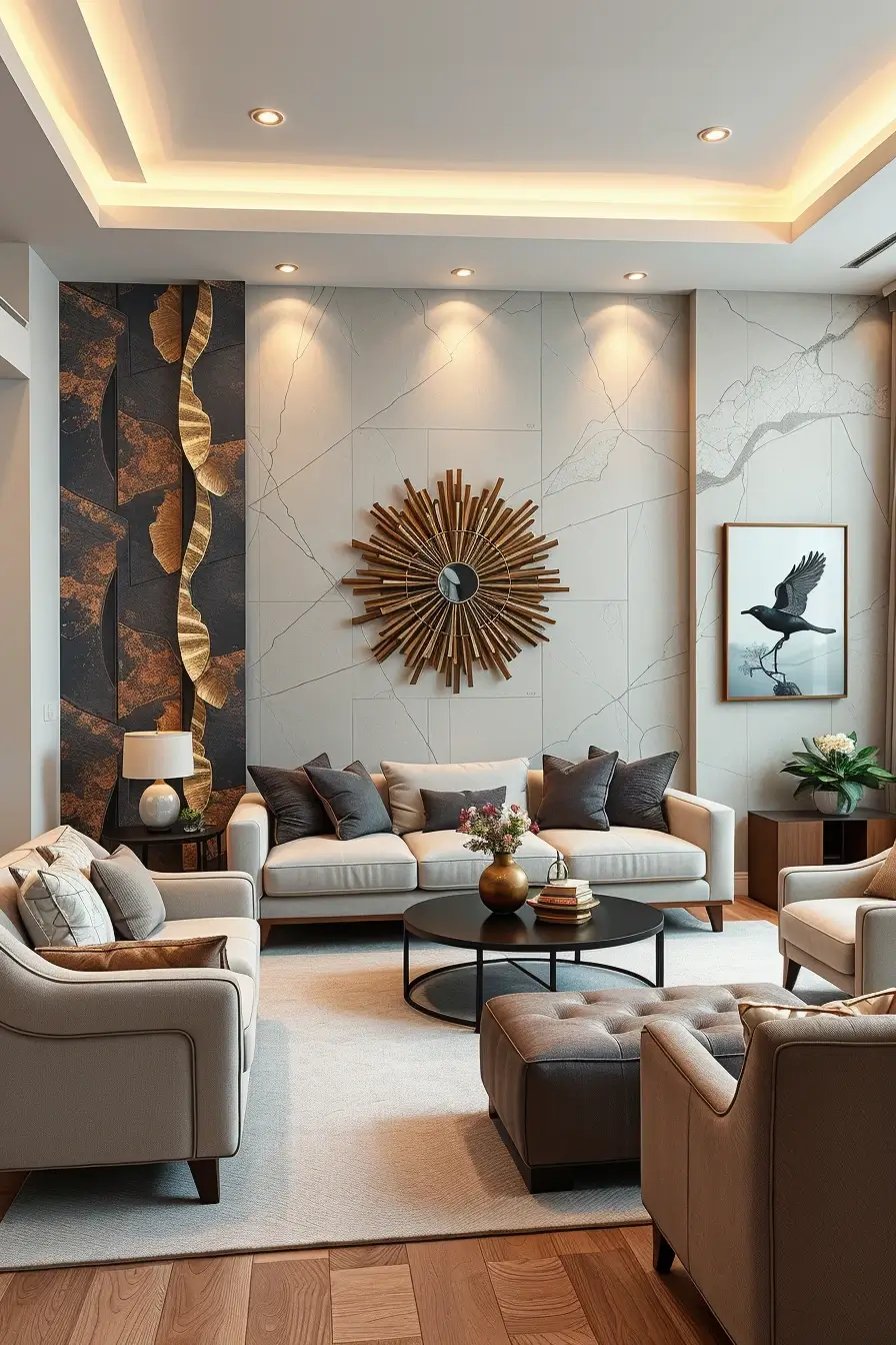 62 Wall Decor for Living Room 2026: Modern Ideas, Textures, and Statement Walls