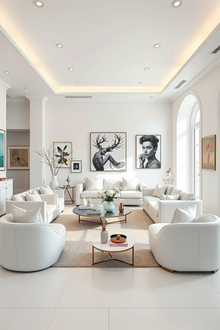 65 Whites Living Room Ideas 2026 With Curved Designer Furniture