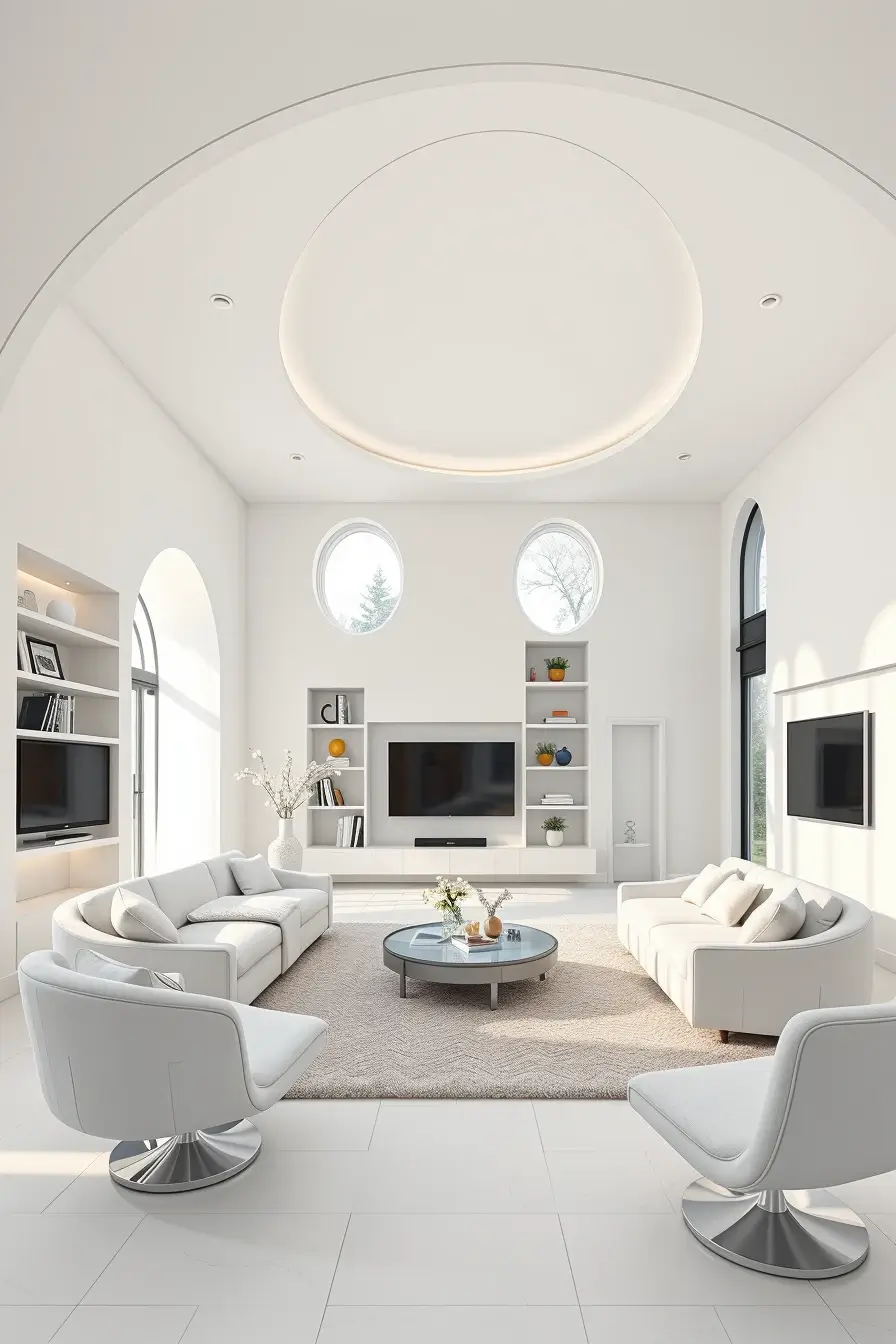 65 Whites Living Room Ideas 2026 With Curved Designer Furniture