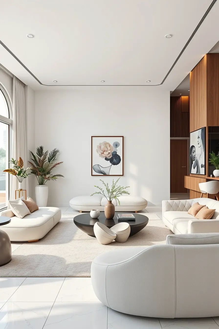 65 Whites Living Room Ideas 2026 With Curved Designer Furniture