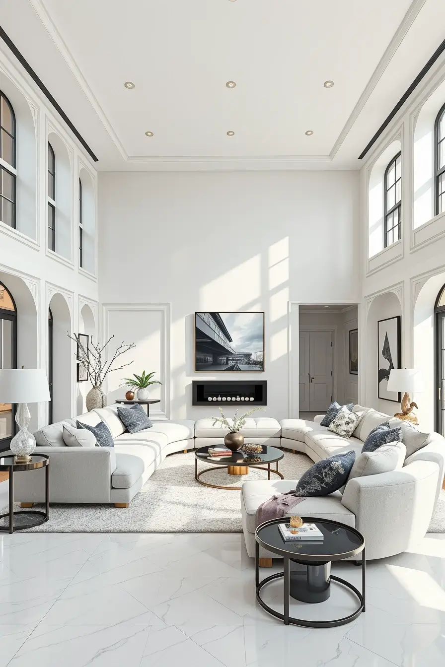 65 Whites Living Room Ideas 2026 With Curved Designer Furniture