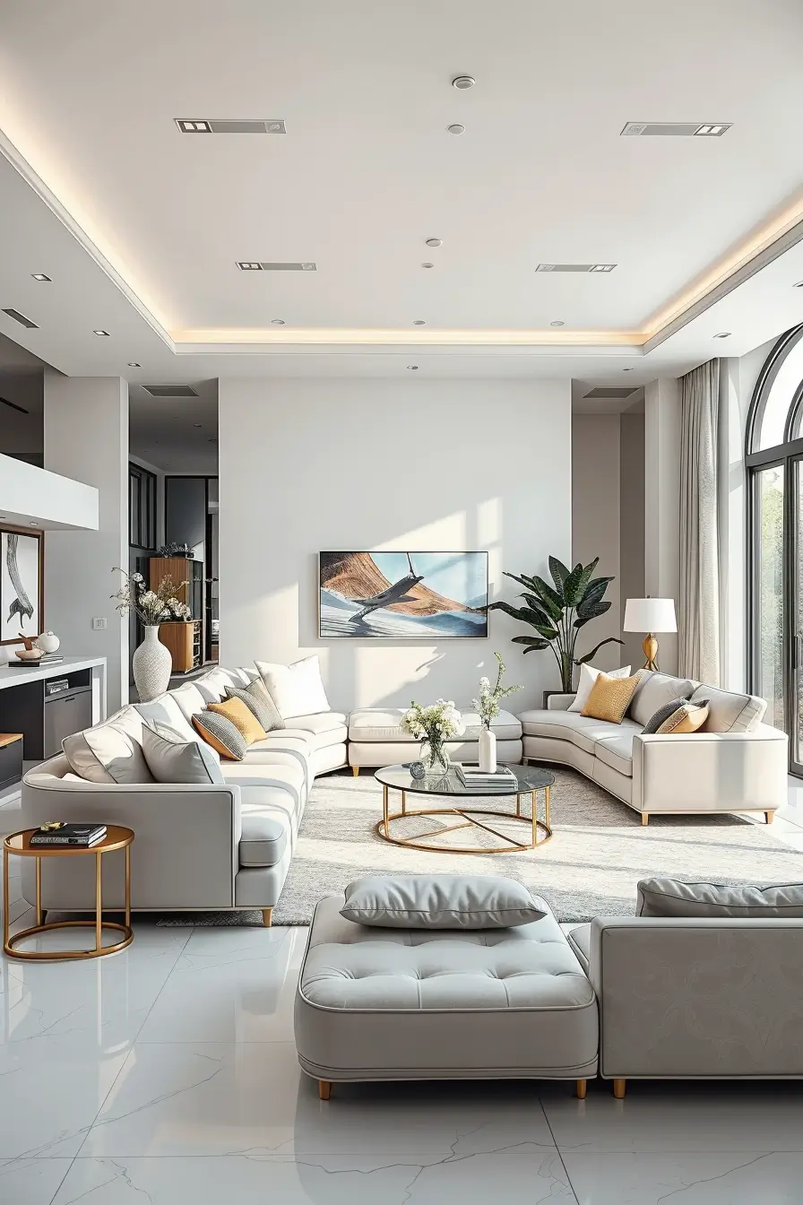 65 Whites Living Room Ideas 2026 With Curved Designer Furniture