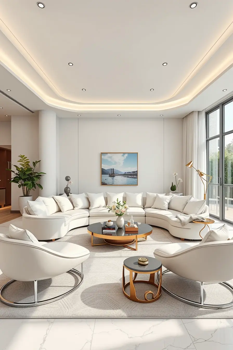 65 Whites Living Room Ideas 2026 With Curved Designer Furniture
