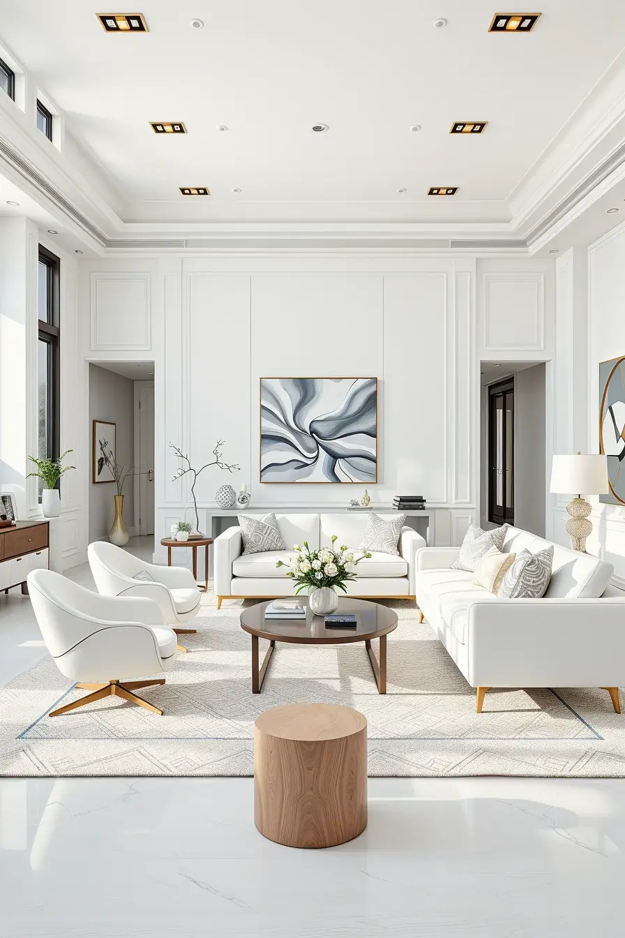 65 Whites Living Room Ideas 2026 With Curved Designer Furniture