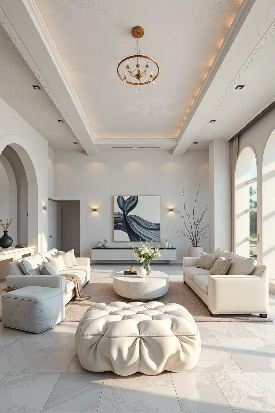 65 Whites Living Room Ideas 2026 With Curved Designer Furniture