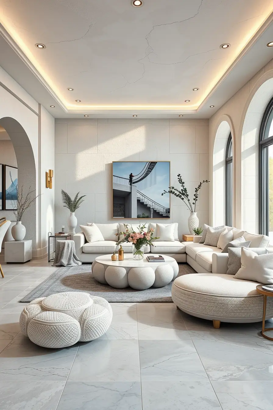 65 Whites Living Room Ideas 2026 With Curved Designer Furniture