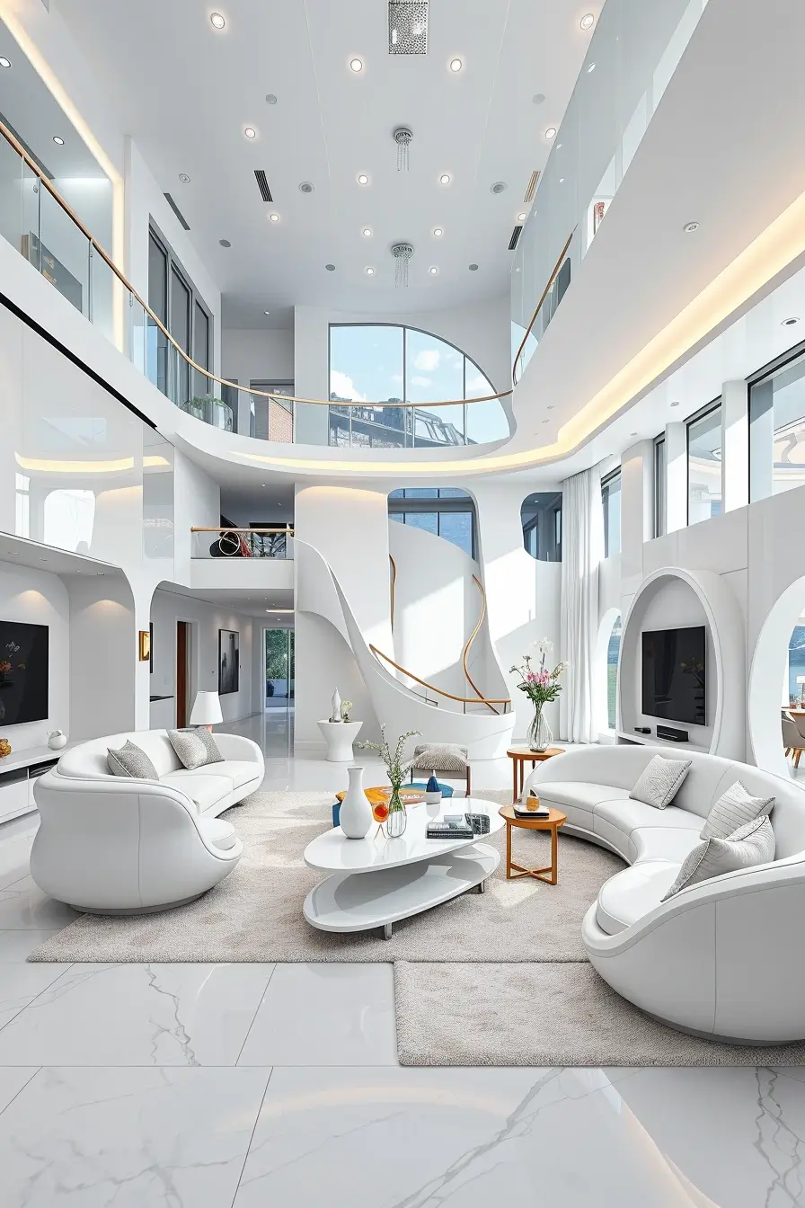 65 Whites Living Room Ideas 2026 With Curved Designer Furniture