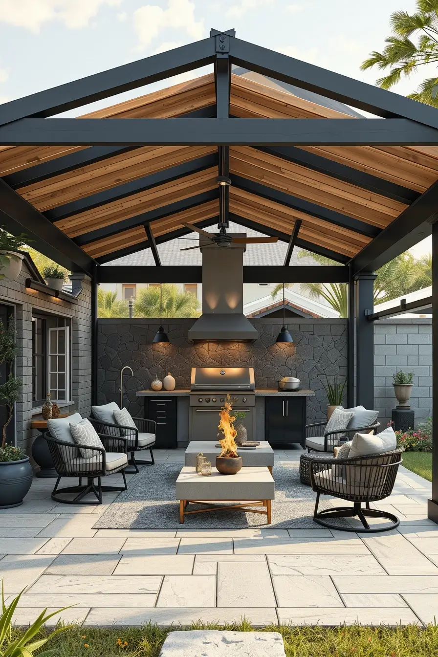57 Outdoor BBQ Area With Roof 2026: Stylish And Modern Covered Grill Ideas