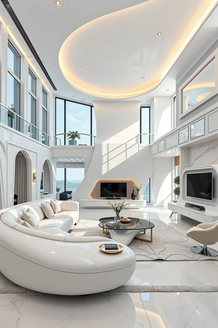 65 Whites Living Room Ideas 2026 With Curved Designer Furniture