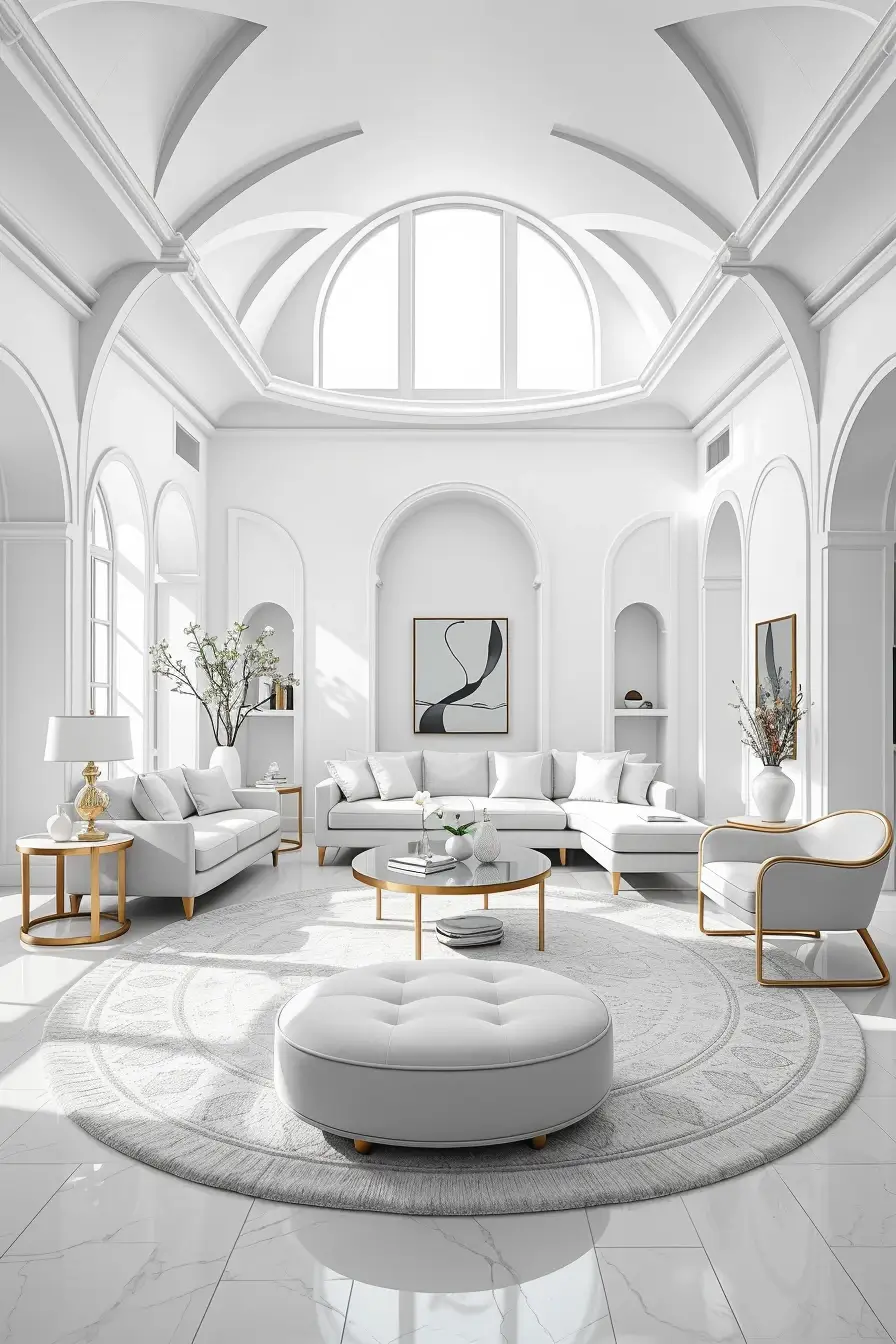 65 Whites Living Room Ideas 2026 With Curved Designer Furniture