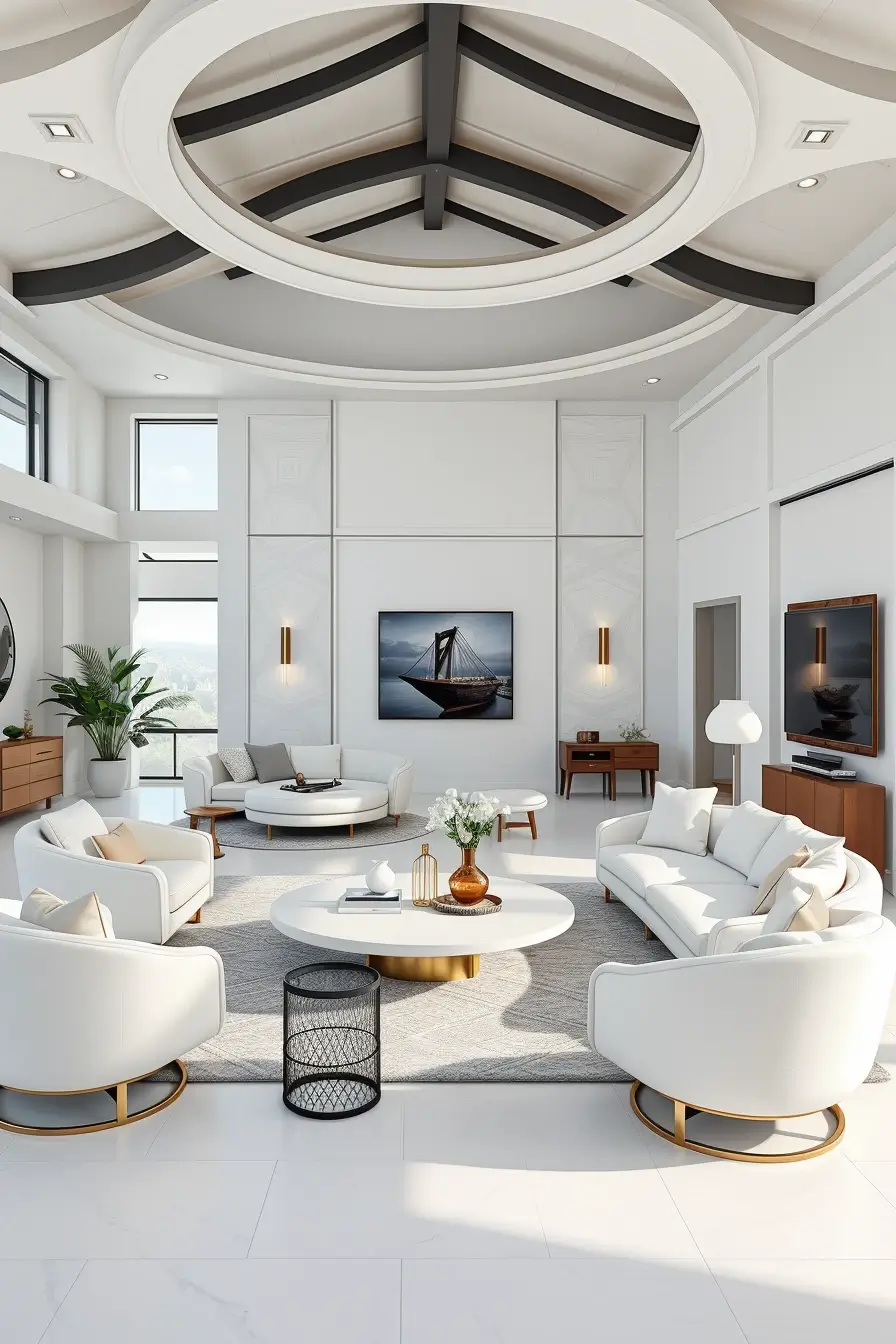 65 Whites Living Room Ideas 2026 With Curved Designer Furniture