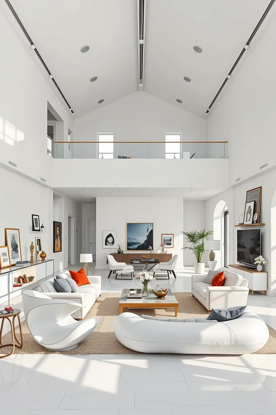 65 Whites Living Room Ideas 2026 With Curved Designer Furniture