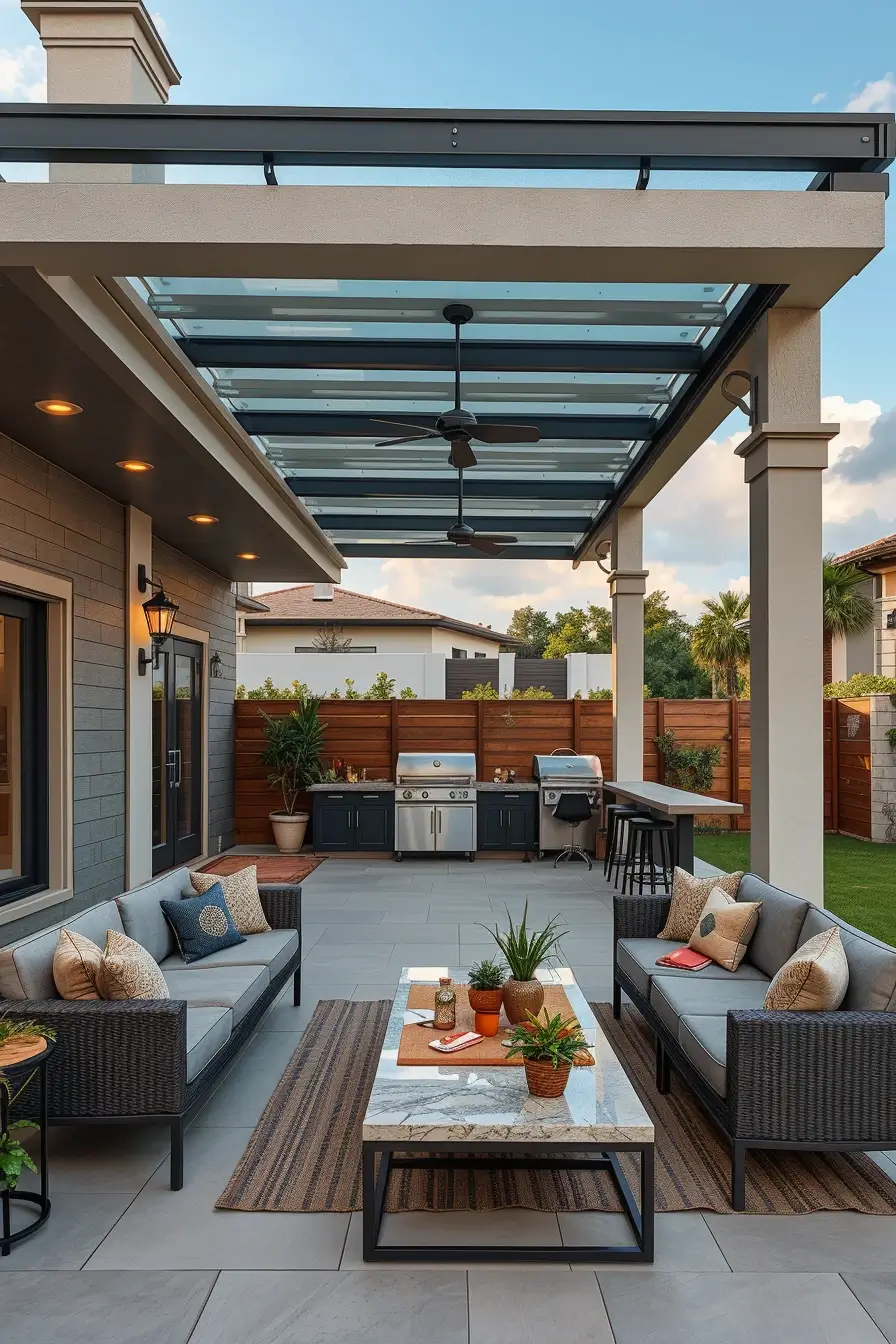 57 Outdoor BBQ Area With Roof 2026: Stylish And Modern Covered Grill Ideas