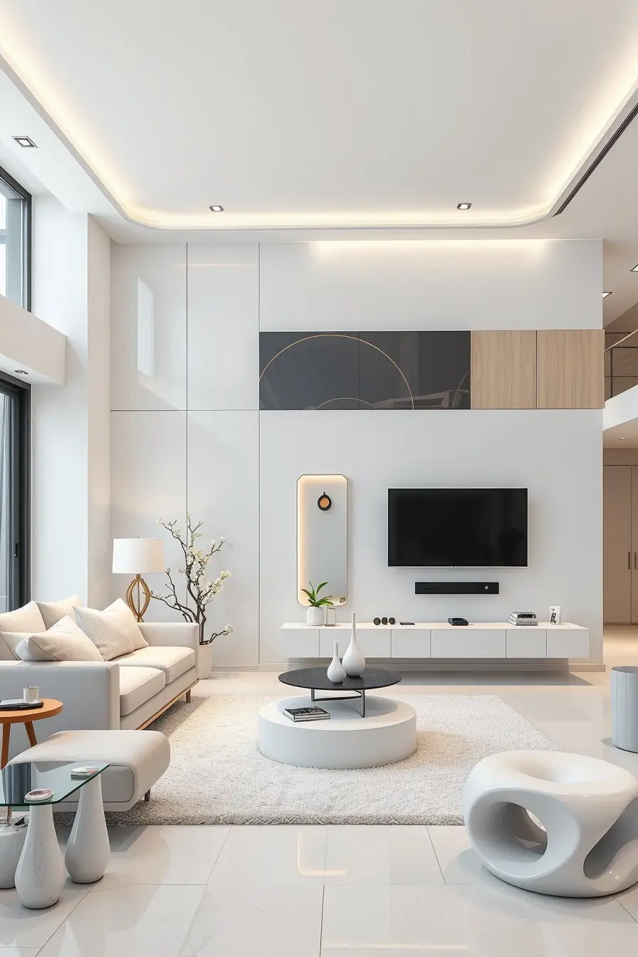 65 Whites Living Room Ideas 2026 With Curved Designer Furniture