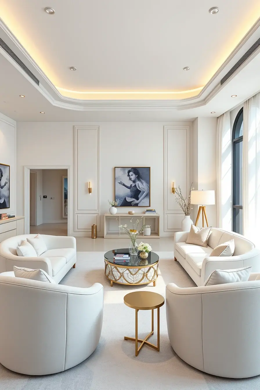 65 Whites Living Room Ideas 2026 With Curved Designer Furniture