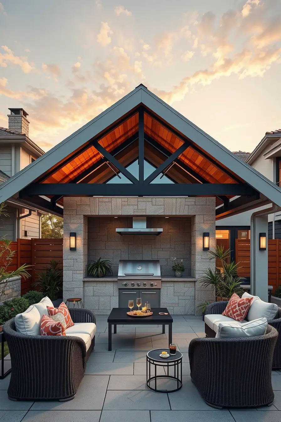 57 Outdoor BBQ Area With Roof 2026: Stylish And Modern Covered Grill Ideas