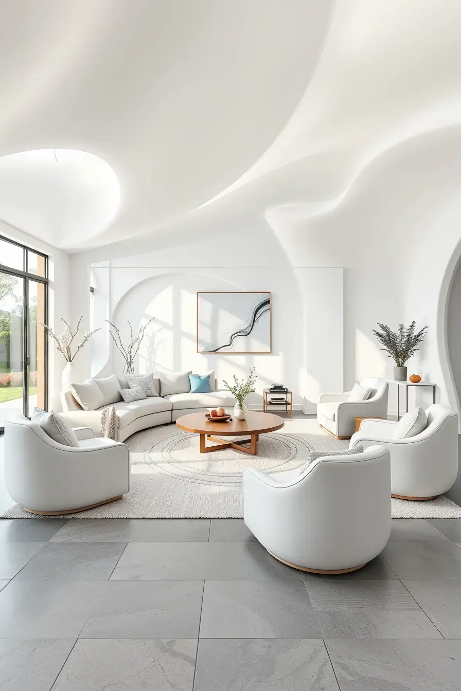 65 Whites Living Room Ideas 2026 With Curved Designer Furniture