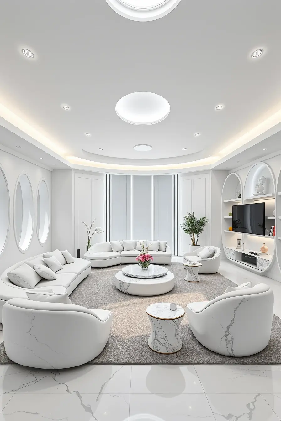 65 Whites Living Room Ideas 2026 With Curved Designer Furniture