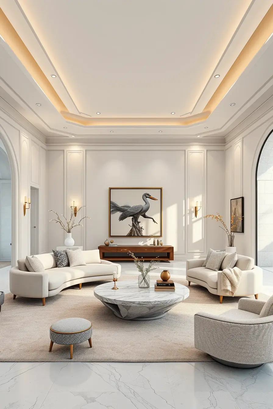 65 Whites Living Room Ideas 2026 With Curved Designer Furniture