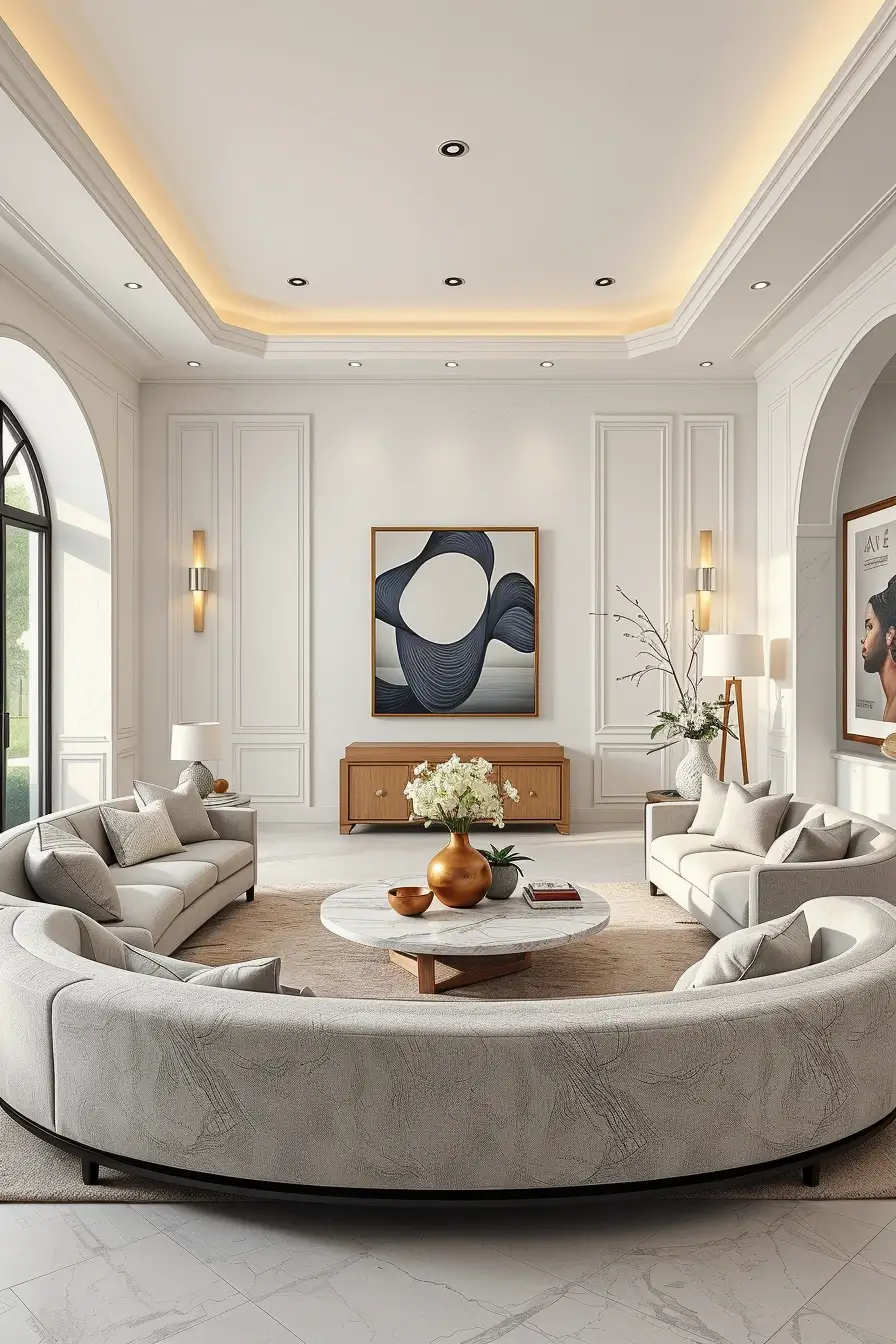 65 Whites Living Room Ideas 2026 With Curved Designer Furniture