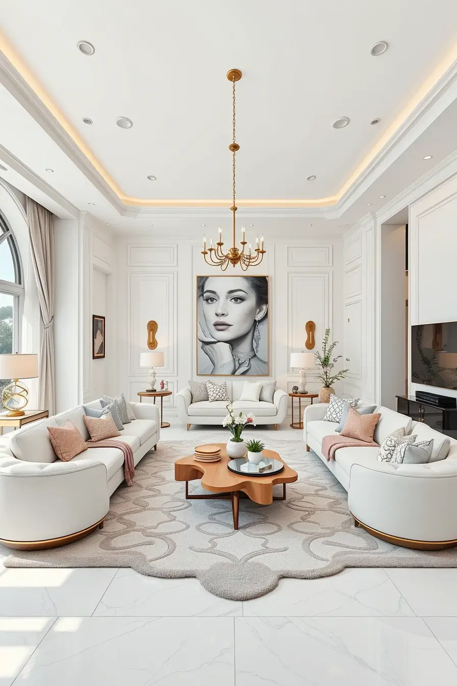 65 Whites Living Room Ideas 2026 With Curved Designer Furniture